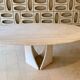 Oblong travertine dining table