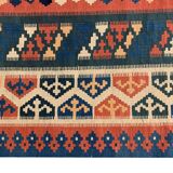 Grand tapis Kilim vintage, en laine turque tissée à plat, motif géométrique, 296 x 212 cm