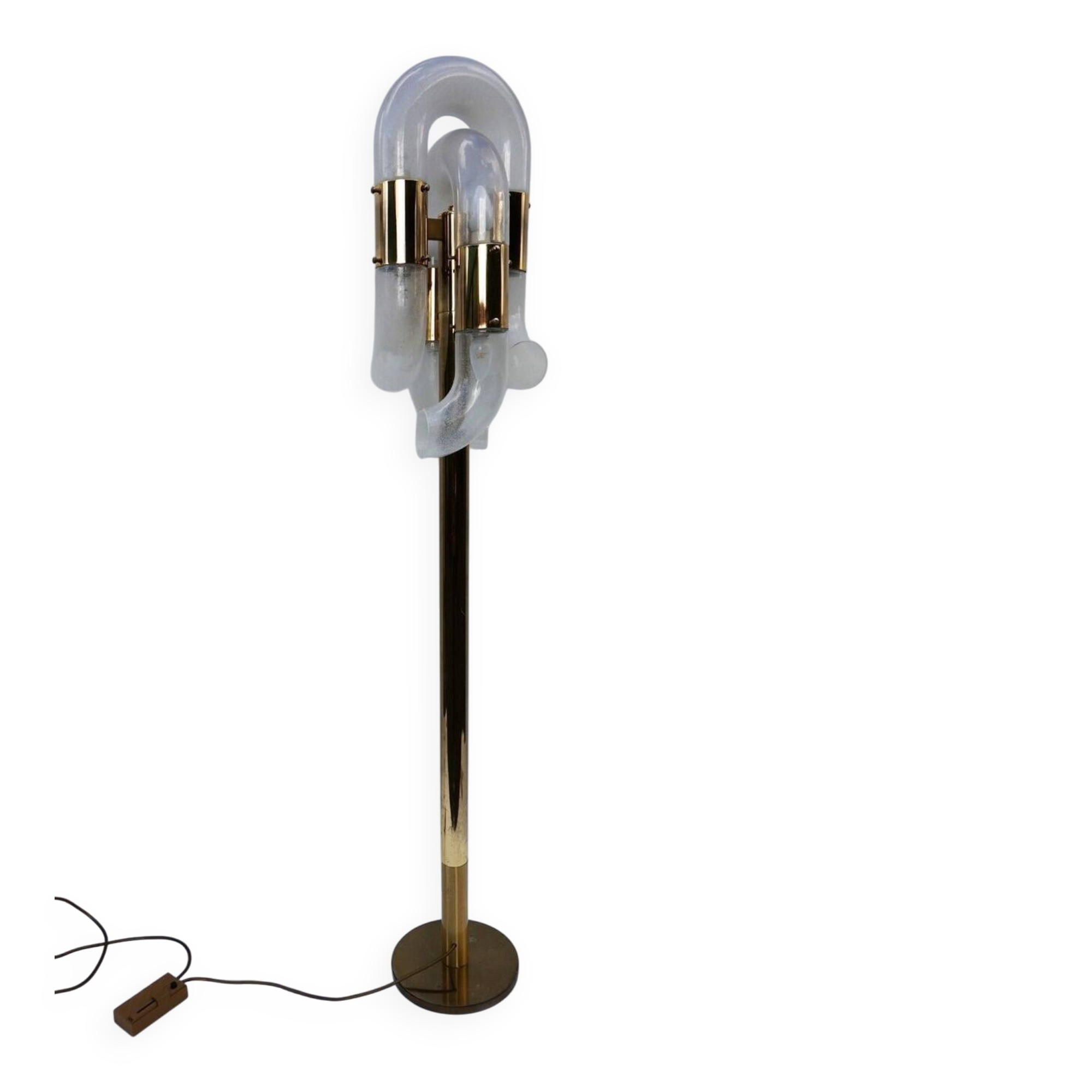Lampe de sol en verre de Murano par Aldo Nason pour Mazegga, années 1970.