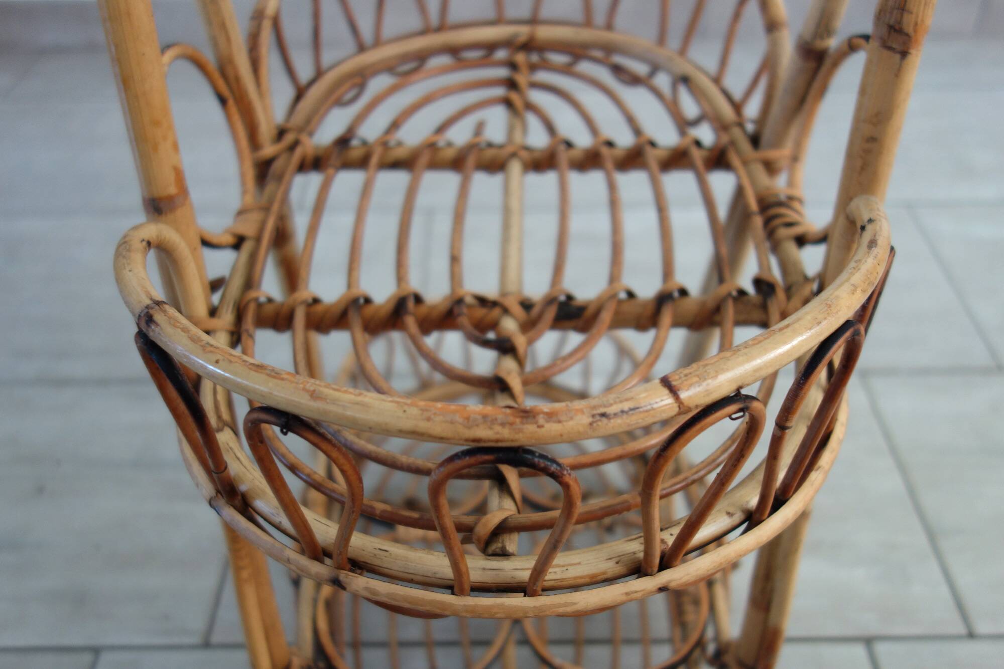1960s rattan bar cabinet