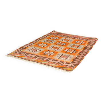 Vintage Turkish Kilim Rug, Handwoven Anatolian Accent Rug,sku-141