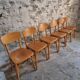 Ensemble de 6 chaises bistrot françaises vintage en bois courbé par Luterma, vers 1950–1970
