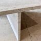 Square travertine coffee table by Giusti and Di Rosa for UP&UP.