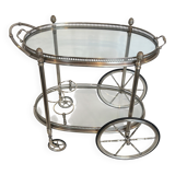 Oval silver-plated brass trolley from Maison Baguès.