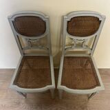 Pair Of Louis XVI Ceremonial Chairs In Lacquered Wood