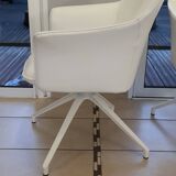 Fauteuil leolux cuir blanc