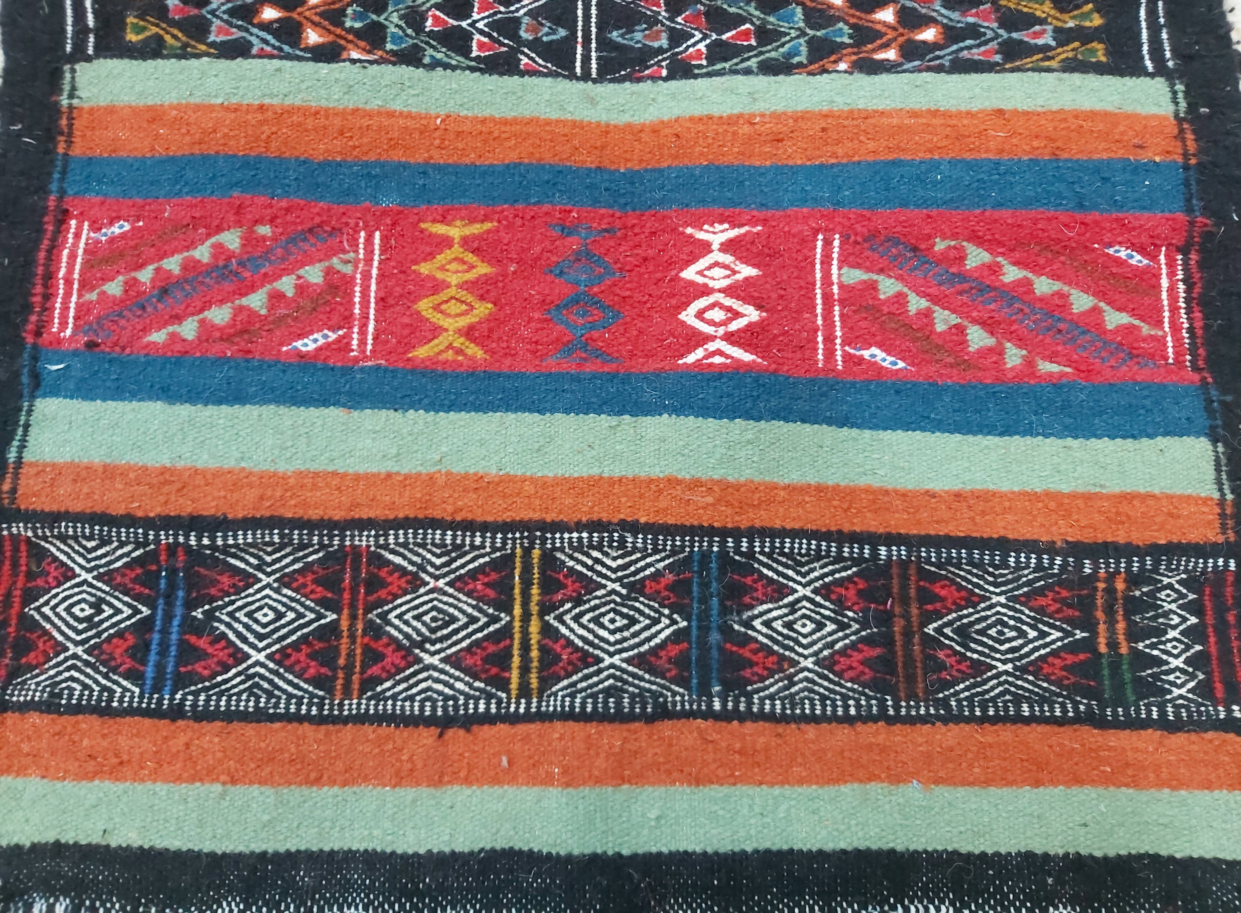 Traditional handmade multi-colored kilim rug