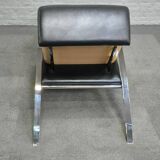 Black leather lounge chair futuro 3 by massimo iosa ghini for moroso - italy 1980's