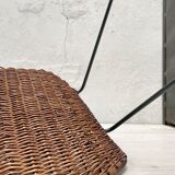 Vintage chair in wicker and metal circa 1950