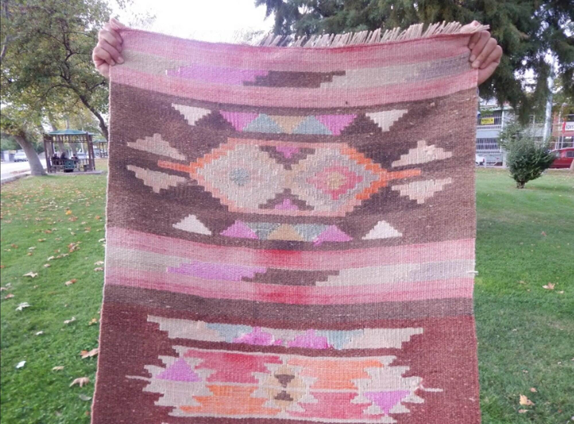 Vintage Turkish hallway rug 78x298 cm