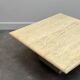 Large Vintage Brute Travertine Square Coffee Table, France 1970s.