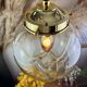 Lamp walking/suspension lamp large globe vintage molded glassware Murano smoked yellow