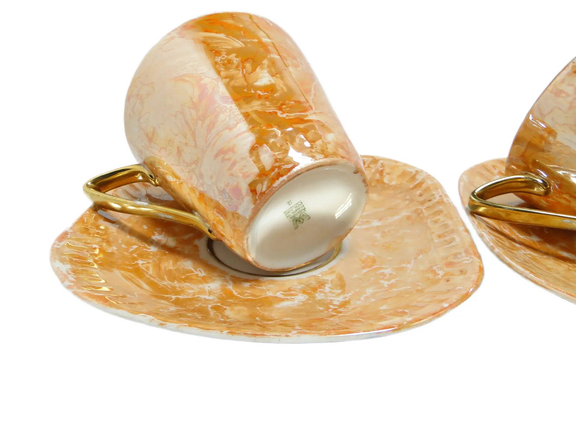 Pair of Helena cups, mid-century modern, porcelain, Wawel Porcelain Factory, Poland, 1970s.