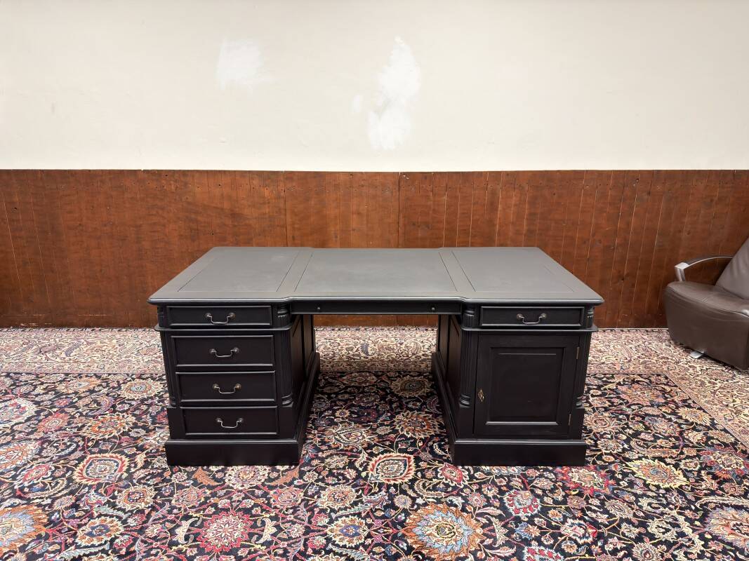 Classic English Black Chesterfield Desk