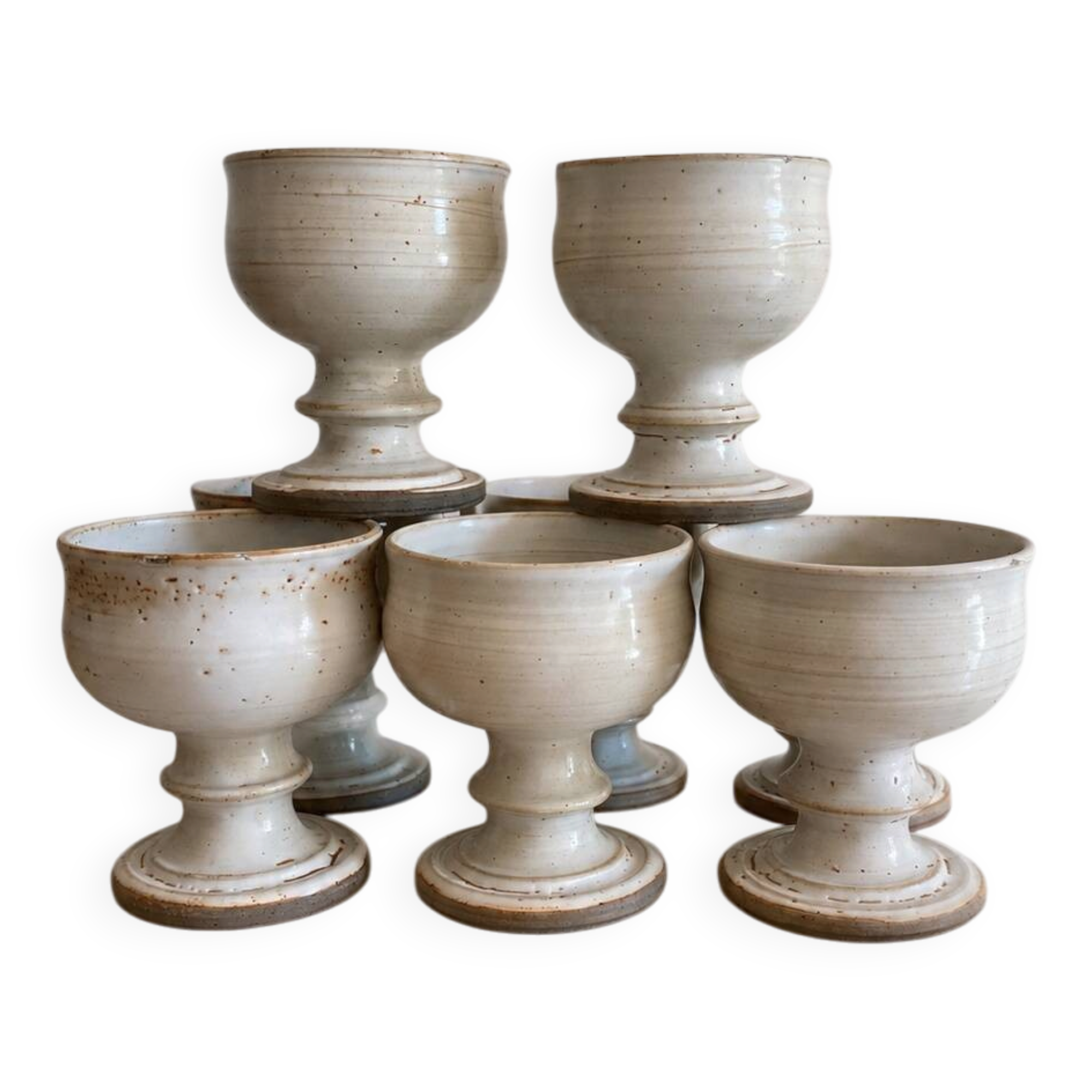 Beige glazed stoneware bowls