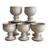 Coupes en gres émaillées beige
