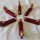 6 vintage ceramic knife holders Bordeaux and gold