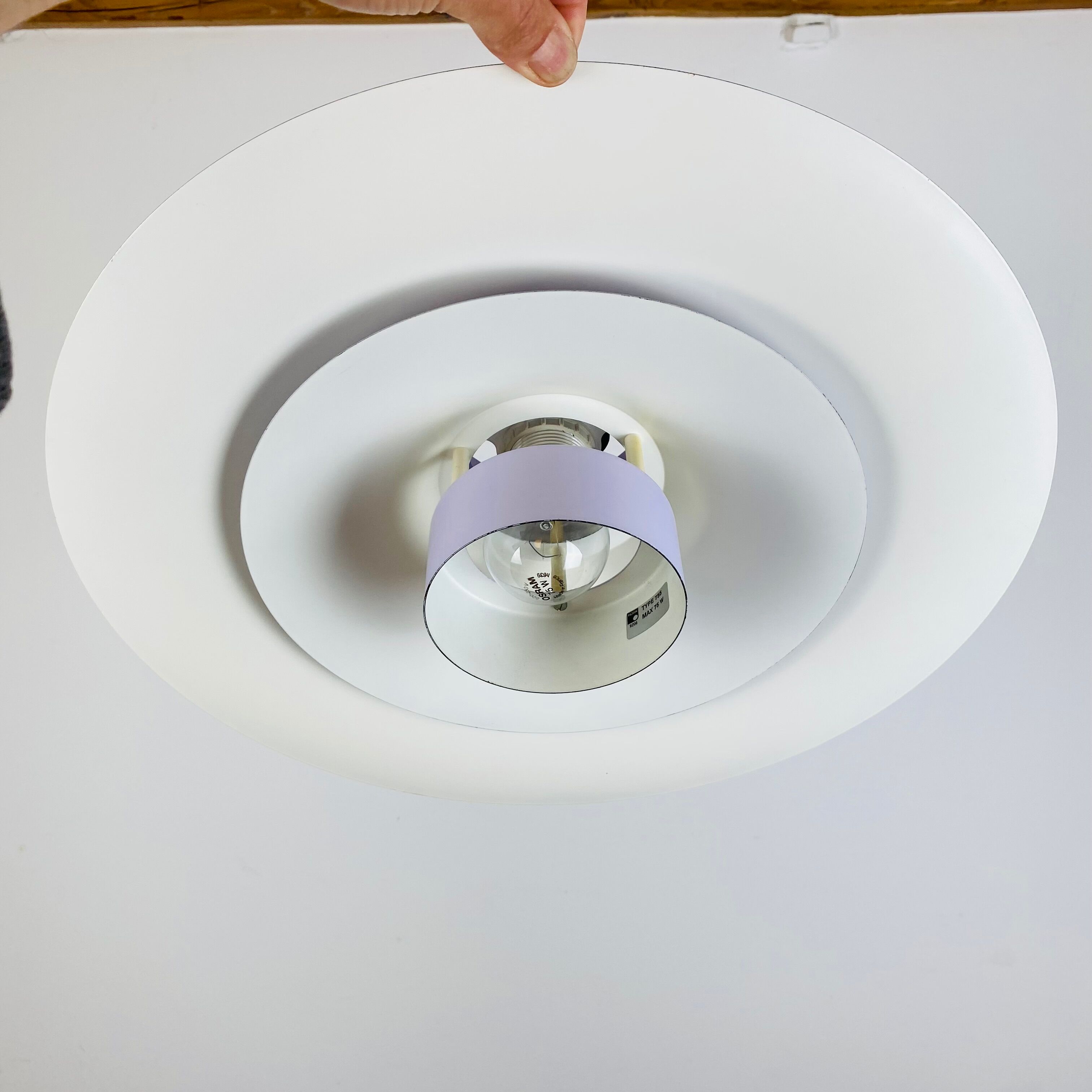 Scandinavian pendant lamp Horn 755 60s space age purple