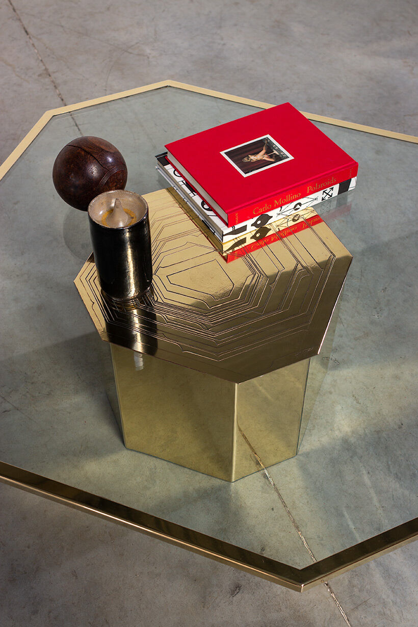 Octagonal coffee table Jenazi Jonckers circa 1980