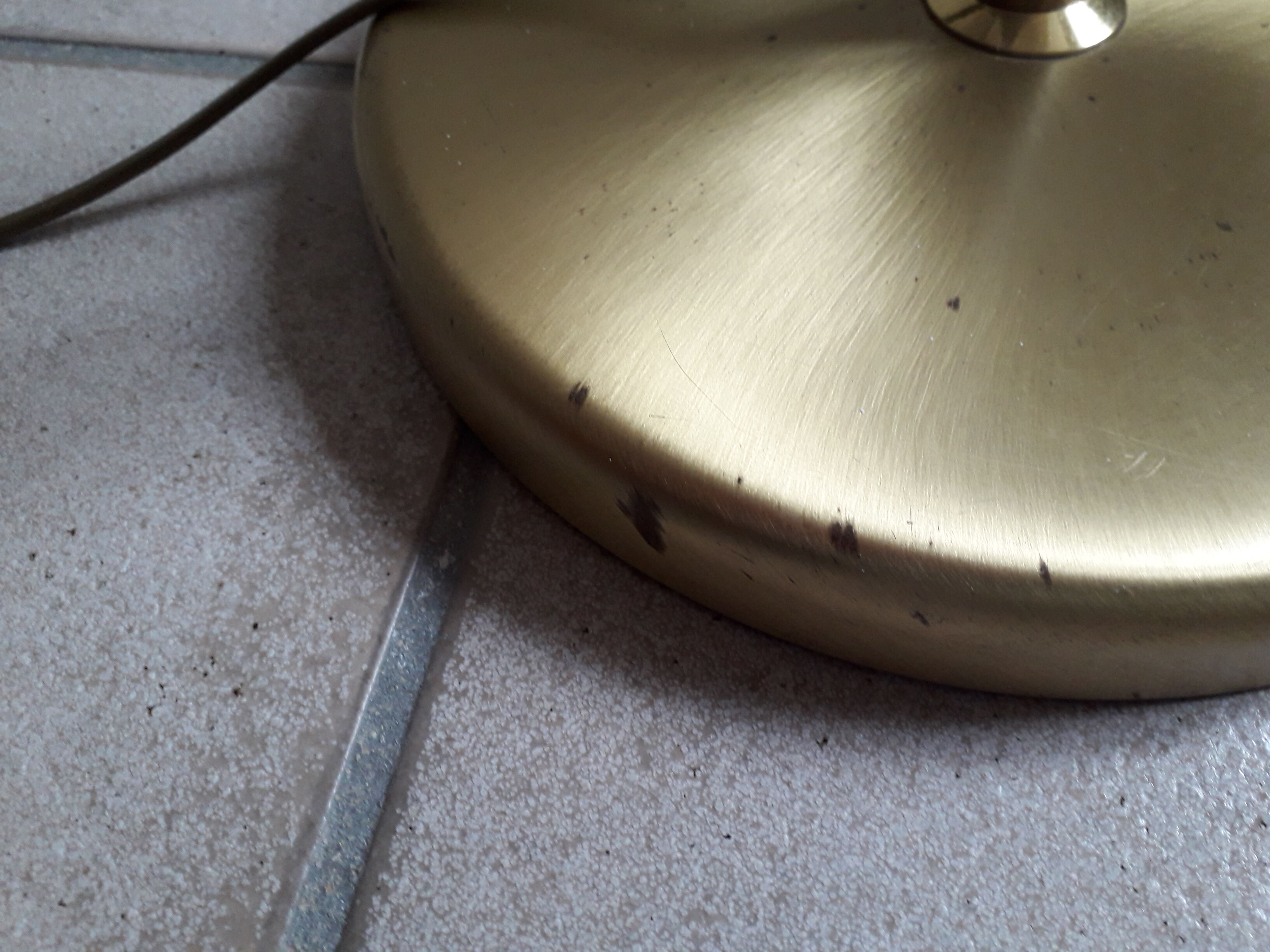 Double lighting brass floor lamp