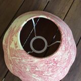 Lampshade in toile de Jouy. Red patterns on vanilla background