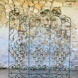 Screen, Art Deco wrought iron with floral decorations circa 30's
