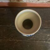 Antique DELFT Vase White Ceramic Blue Decor Vintage Mill #D573