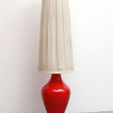 1950s floor lamp in red glass