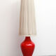 Lampadaire des années 1950 en verre rouge