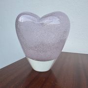 Heart-shaped bubble glass vase from the 1960s.
