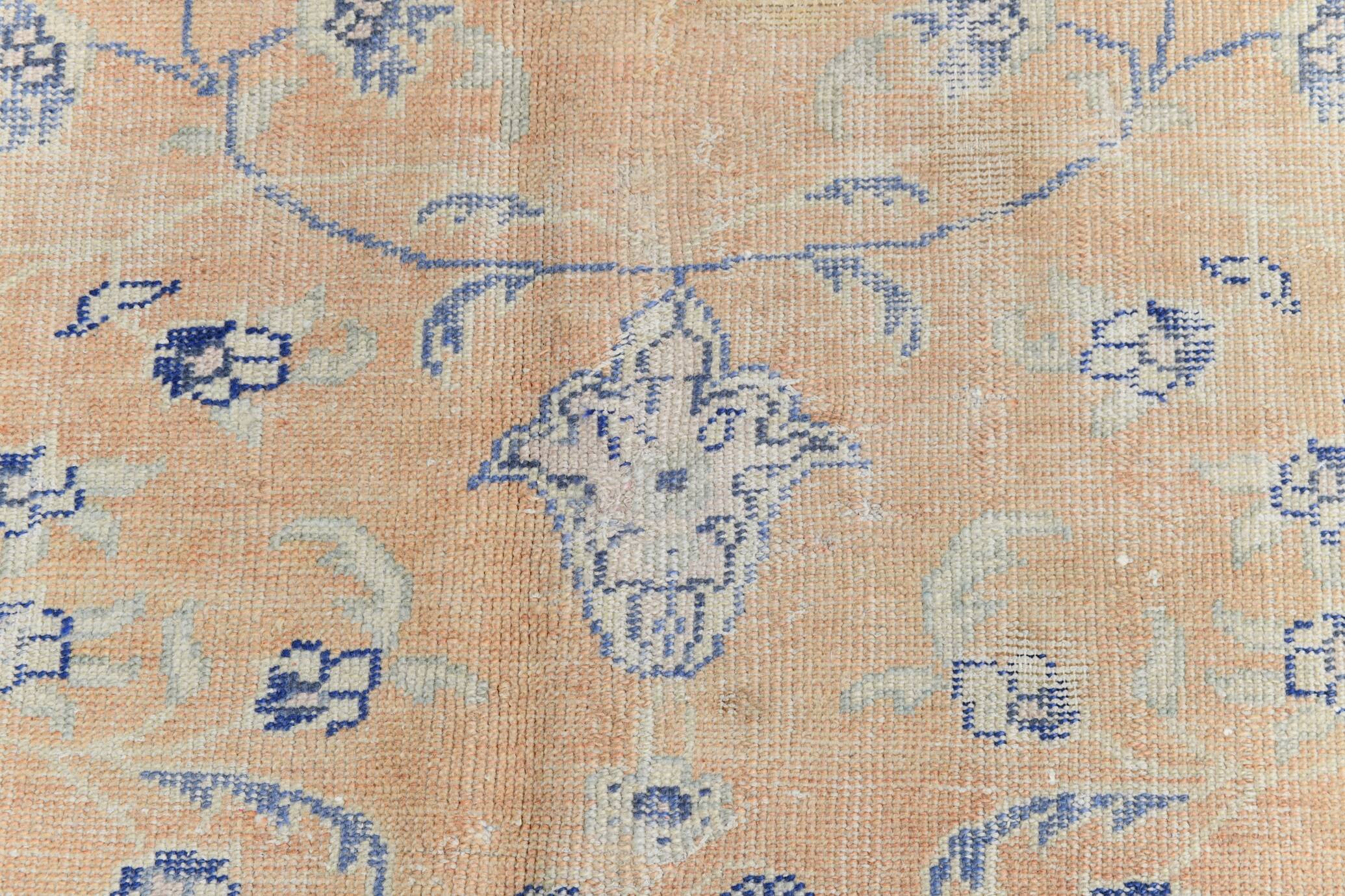 10x13 Blue & Light Orange Classic Antique Vintage Rug, 291x406Cm