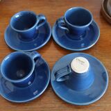 4 cups and saucers midnight blue workshop Vallauris
