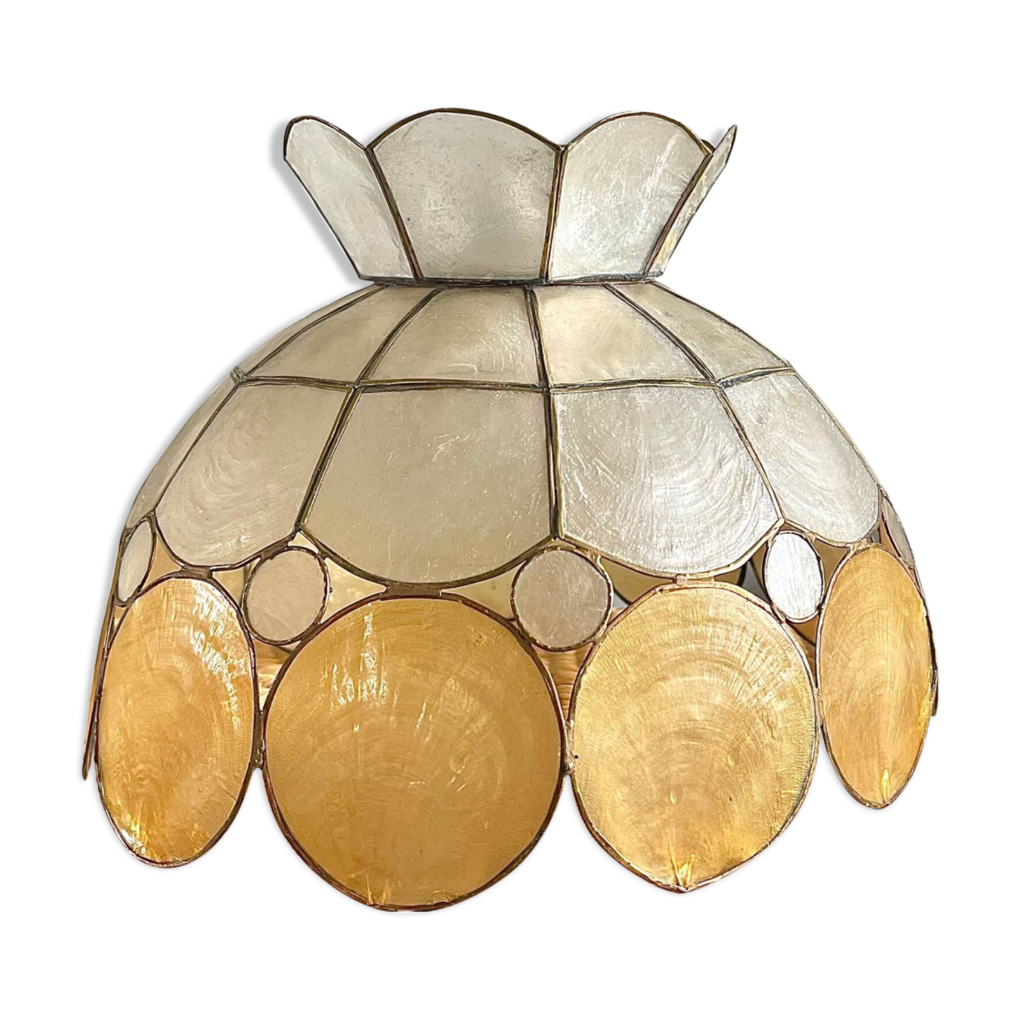 Mother-of-pearl and brass lampshade