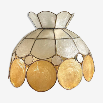 Mother-of-pearl and brass lampshade