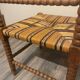 Vintage Art Deco Bobbin Wood and Straw Corner Chair, 1930s