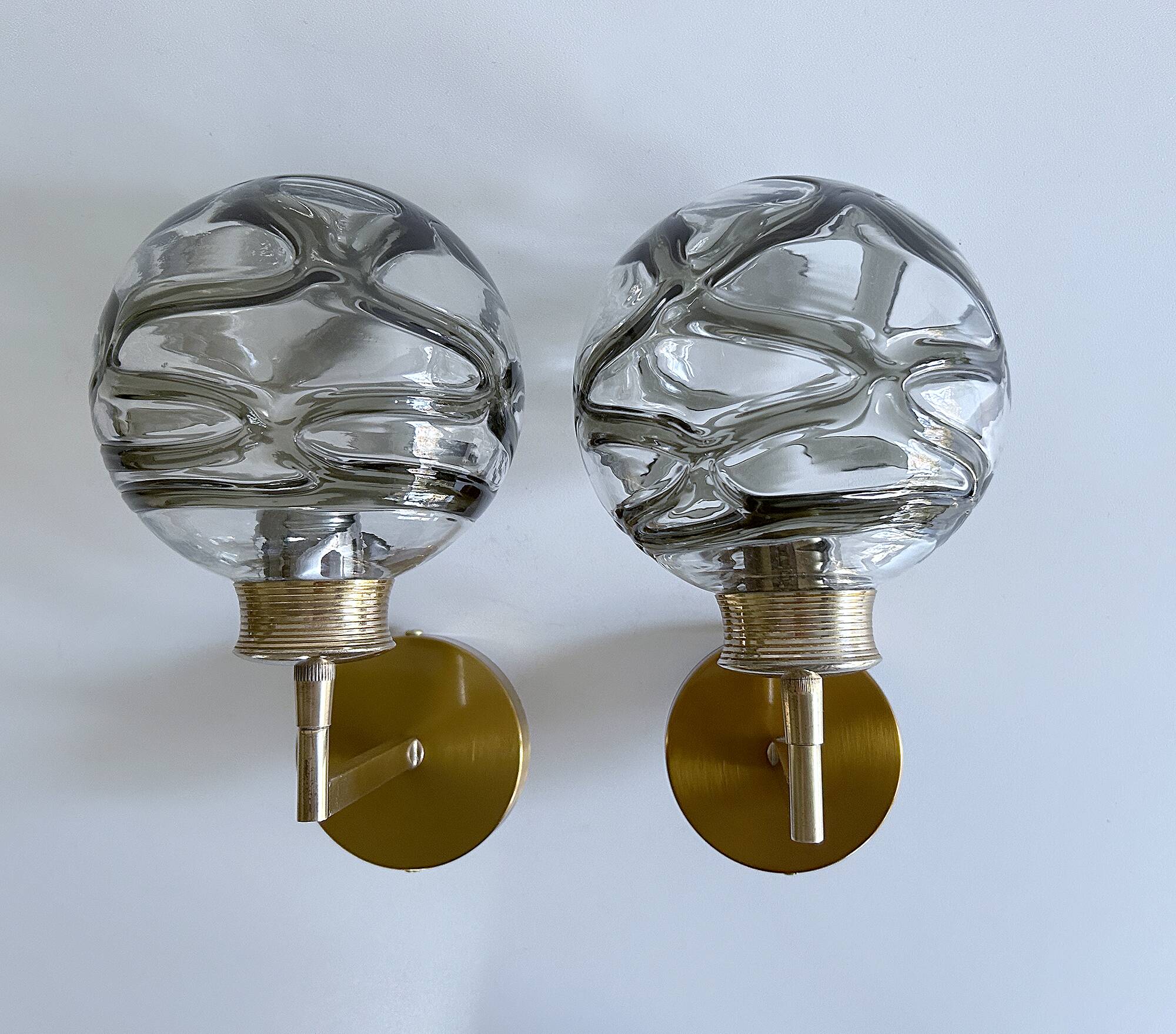 Pair Vintage Murano Glass Wall Lights
