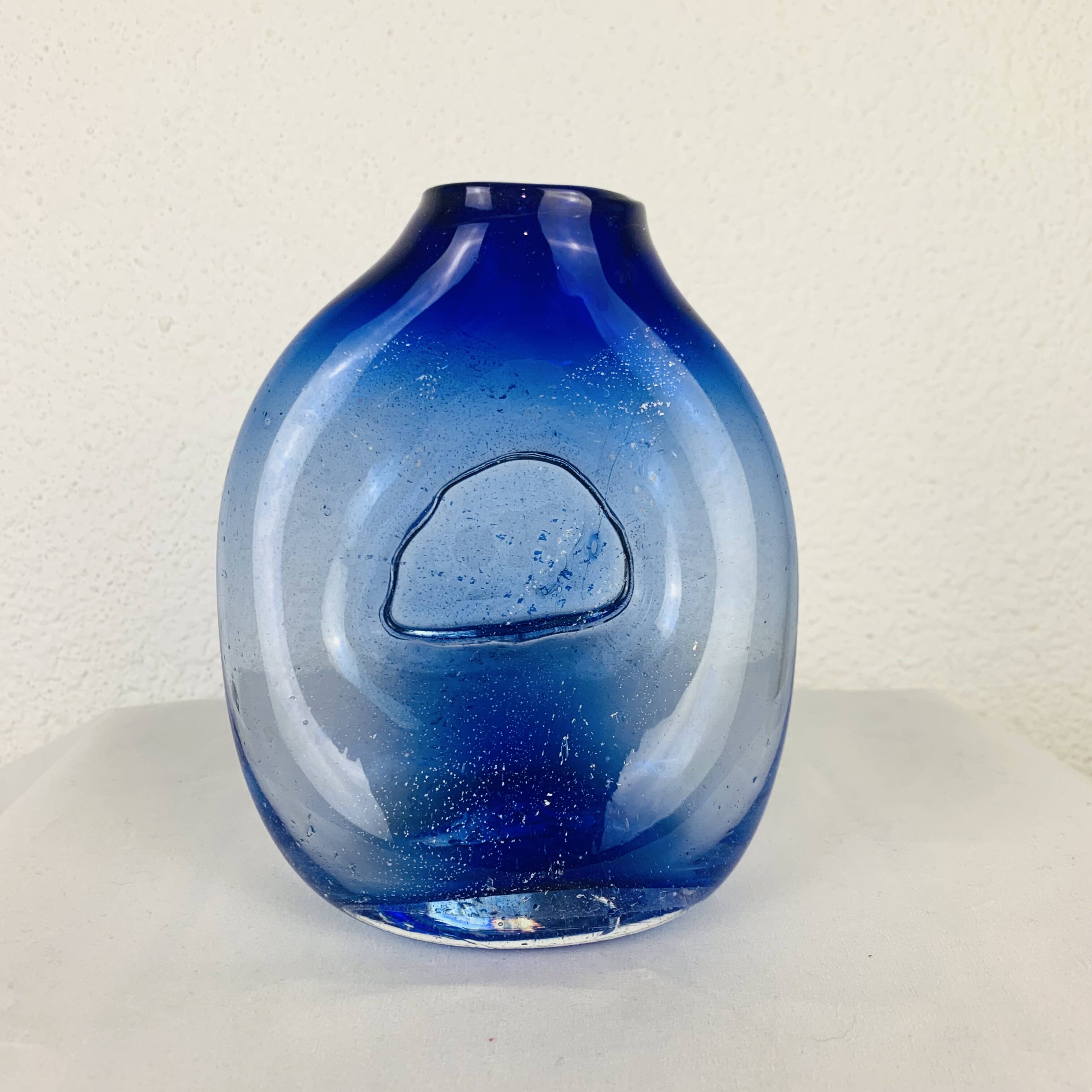 Blown glass vase signed Jon Slatcher 1993