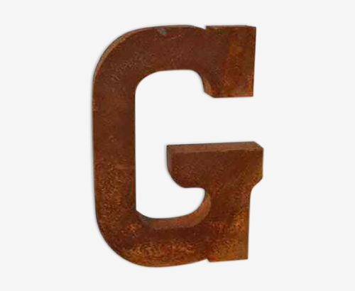 Industrial letter "g" in iron