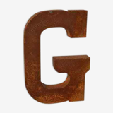 Industrial letter "g" in iron