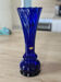 Cobalt blue blown glass vintage artisan vase, handmade, German.