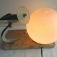 Art deco table lamp aluminum airplane and ball tulip on marble terrace