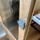 Glass cabinet in raw oak (renovated)