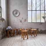 Set of 6 Olof Ottelin stools, Finland 1950.