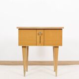 Vintage bedside table in blond oak