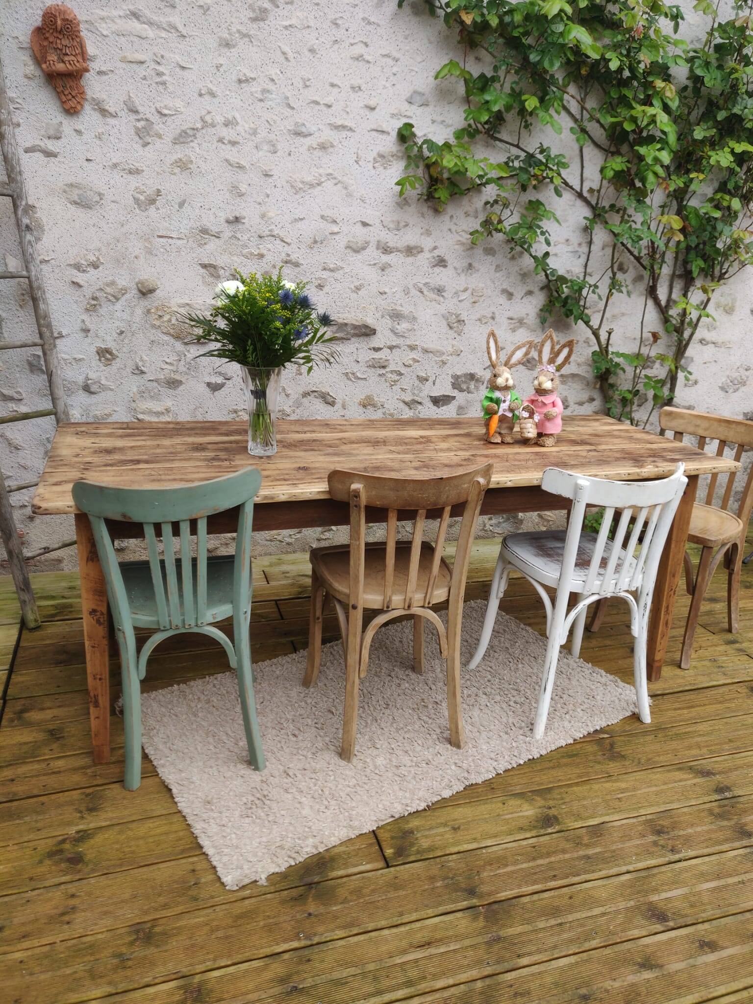 Table de ferme 191 cm x74 cm x 74,5 cm