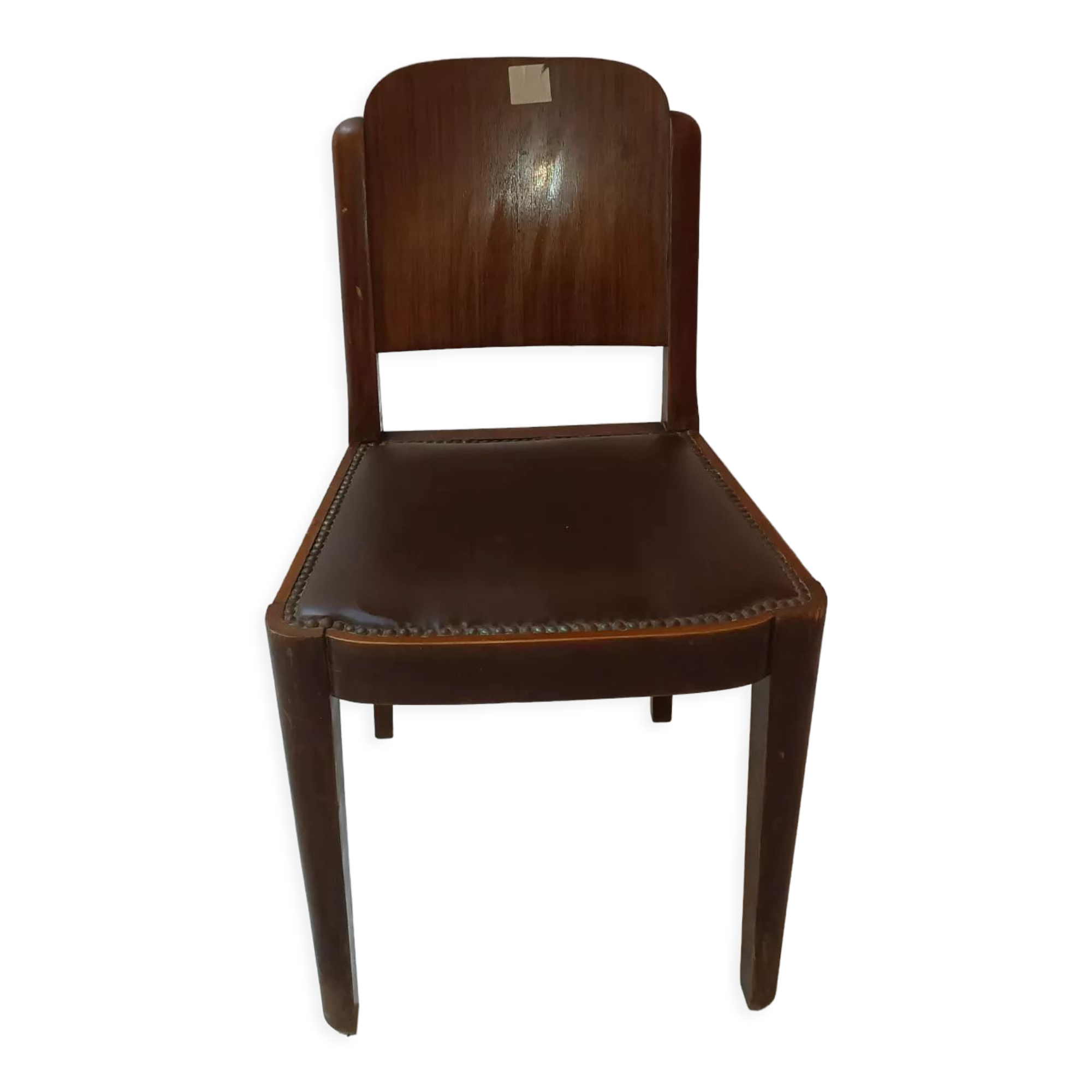 Leather and wood office chair