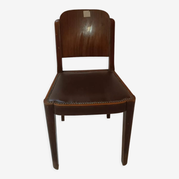 Leather and wood office chair