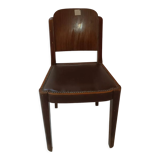 Leather and wood office chair