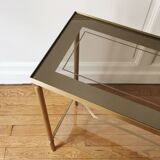 Neoclassical brass and glass console 1970