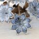 Large Murano Vintage Ceiling Light Black Flowers, 1970s